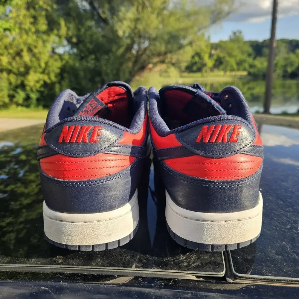 Nike Dunk Low Retro Mens Size 12 Red Navy Athletic Lifestyle Shoes Sneakers
